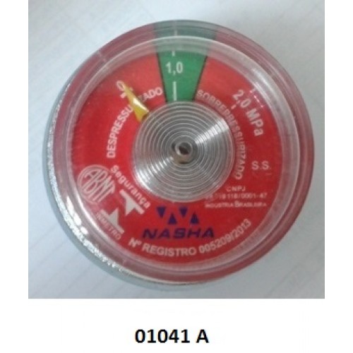 01041 A - Manômetro espiral 1.0 MPA Resil/Bucka/Extang/Fercam/Protege/Kidde