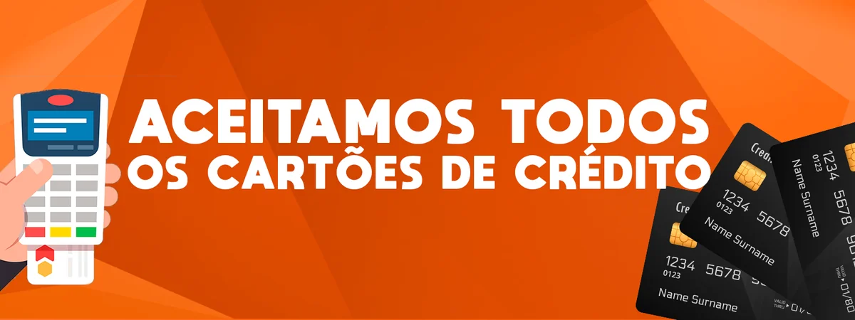 Aceitamos todos os cartões de crédito