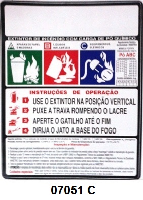 07051 C - Pó ABC - Rótulo modêlo standard pó ABC pressurizado 4/6/8/12 kg -0