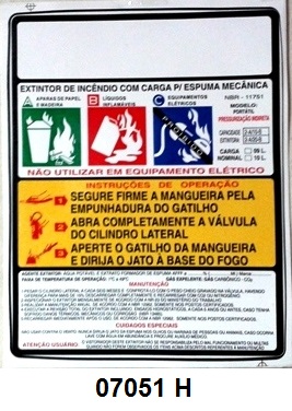 07051 H - Espuma Mecânica Indireta - Rótulo modêlo standard espuma mecânica pressão indireta 9 e 10 Lt-0