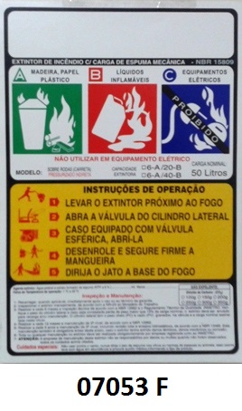 07053 F - Carreta Espuma Mecânica Indireta - Rótulo carreta Espuma Mecânica pressurização indireta 50 Lt-0